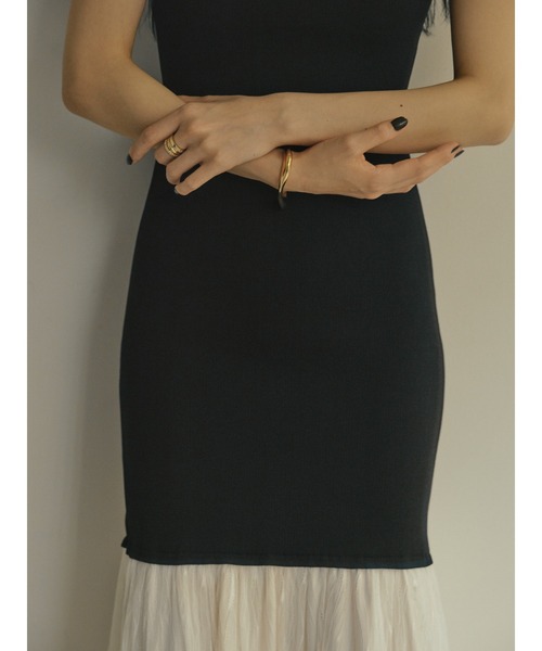 セール】レースドッキングニットワンピース（ワンピース）｜anuans（ア