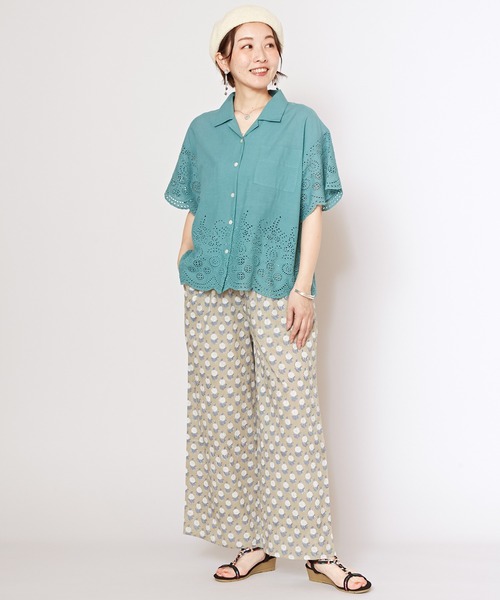 チャイハネ（チャイハネ）の「【チャイハネ】ヴィハナシフリー刺繍開襟シャツ（シャツ/ブラウス・レディース・ターコイズブルー/ホワイト/ブラック/パープル・FREE）」の12枚目の写真