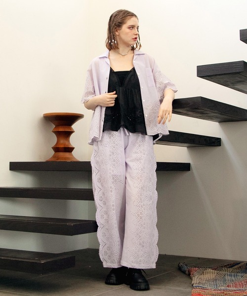 チャイハネ（チャイハネ）の「【チャイハネ】ヴィハナシフリー刺繍開襟シャツ（シャツ/ブラウス・レディース・ターコイズブルー/ホワイト/ブラック/パープル・FREE）」の13枚目の写真