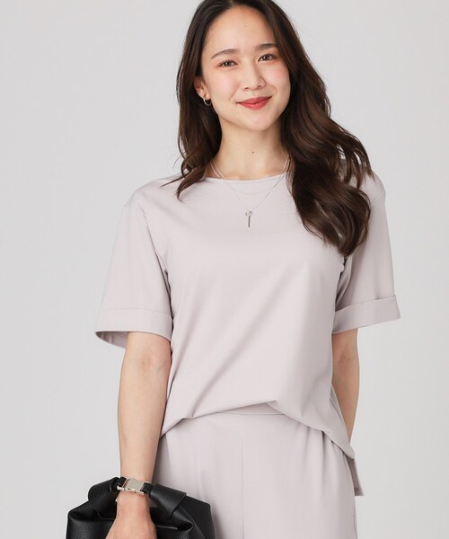 COUP DE CHANCE(クードシャンス)の「【手洗い可】袖デザインのプルオーバー(Tシャツ/カットソー・レディース・ライトグレー/ホワイト/ネイビー・40/38/36/34)」の2枚目の写真