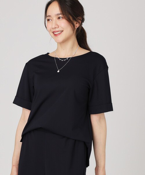 COUP DE CHANCE(クードシャンス)の「【手洗い可】袖デザインのプルオーバー(Tシャツ/カットソー・レディース・ライトグレー/ホワイト/ネイビー・40/38/36/34)」の8枚目の写真