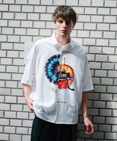 shareefアブストラクトアップルシャツ SHAREEF シャツ 「SHAREEF」APPLE×YUSHITESSEN SH メンズ