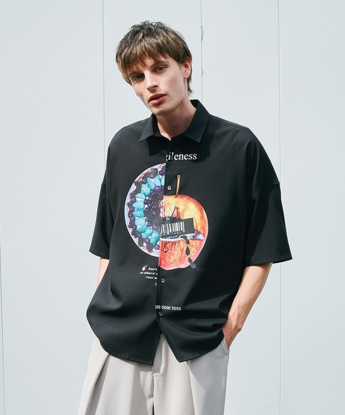 shareefアブストラクトアップルシャツ SHAREEF シャツ 「SHAREEF」APPLE×YUSHITESSEN SH メンズ