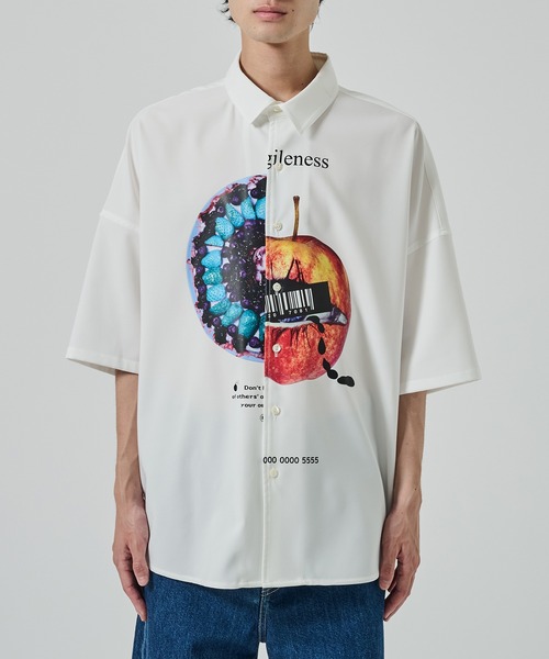 SHAREEF（シャリーフ）の「【SHAREEF】APPLE×TALTE SH（シャツ/ブラウス・メンズ・ホワイト/ブラック・1/2）」の8枚目の写真