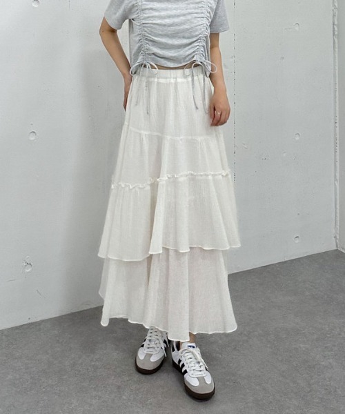 archives(アルシーヴ)の「コットン楊柳ティアードスカート(スカート・レディース・ブラック/オフホワイト・SMALL/MEDIUM)」の21枚目の写真