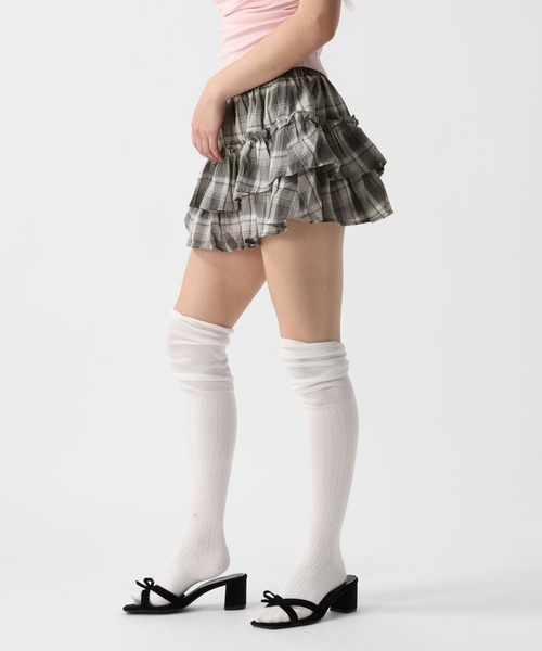 FOREVER 21（フォーエバー トゥエンティーワン）の「【2025SS】ティアードチェックミニスカート（スカート・レディース・ブラウン/グレー・FREE）」の12枚目の写真