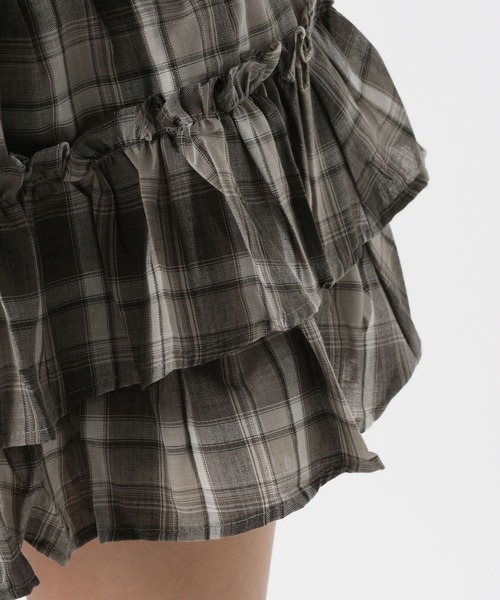 FOREVER 21（フォーエバー トゥエンティーワン）の「【2025SS】ティアードチェックミニスカート（スカート・レディース・ブラウン/グレー・FREE）」の17枚目の写真