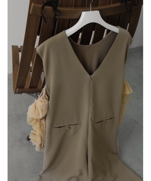Katrin TOKYO(カトリーントーキョー)の「3way tulle sleeve all-in-one(サロペット/オーバーオール・レディース・ブルー/ダークブラウン/ベージュ系・S/M/XS-Short/XS-Regular)」の8枚目の写真