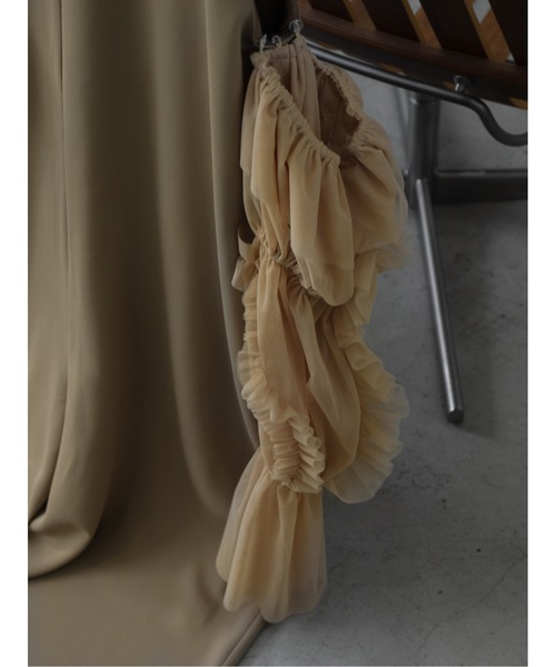 Katrin TOKYO(カトリーントーキョー)の「3way tulle sleeve all-in-one(サロペット/オーバーオール・レディース・ブルー/ダークブラウン/ベージュ系・S/M/XS-Short/XS-Regular)」の6枚目の写真
