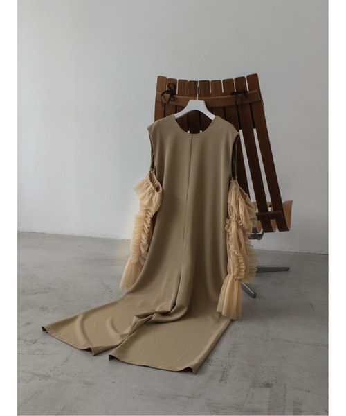 Katrin TOKYO(カトリーントーキョー)の「3way tulle sleeve all-in-one(サロペット/オーバーオール・レディース・ブルー/ダークブラウン/ベージュ系・S/M/XS-Short/XS-Regular)」の5枚目の写真