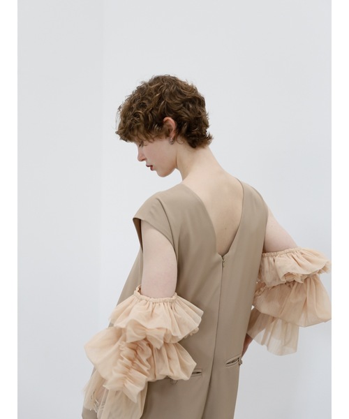 Katrin TOKYO(カトリーントーキョー)の「3way tulle sleeve all-in-one(サロペット/オーバーオール・レディース・ブルー/ダークブラウン/ベージュ系・S/M/XS-Short/XS-Regular)」の9枚目の写真