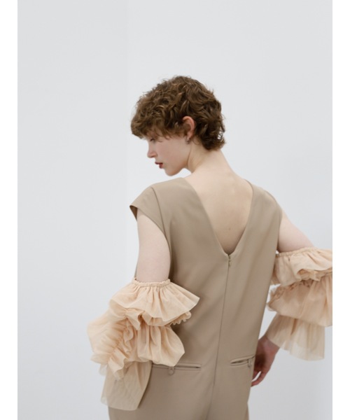 Katrin TOKYO(カトリーントーキョー)の「3way tulle sleeve all-in-one(サロペット/オーバーオール・レディース・ブルー/ダークブラウン/ベージュ系・S/M/XS-Short/XS-Regular)」の10枚目の写真