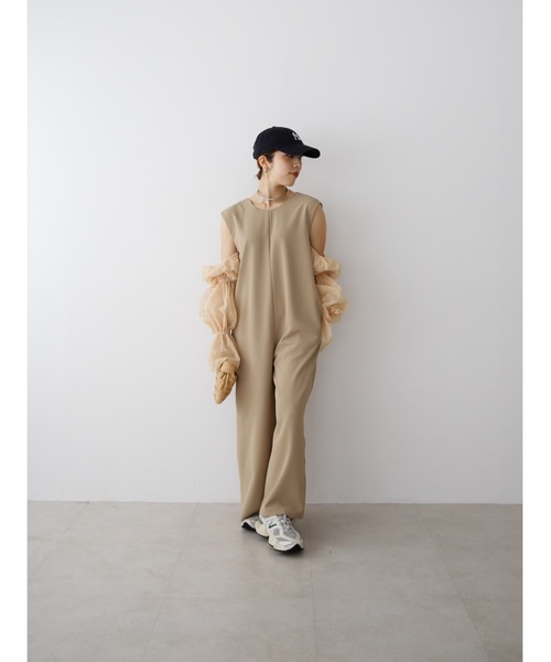 Katrin TOKYO(カトリーントーキョー)の「3way tulle sleeve all-in-one(サロペット/オーバーオール・レディース・ブルー/ダークブラウン/ベージュ系・S/M/XS-Short/XS-Regular)」の15枚目の写真
