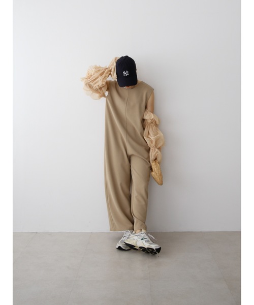 Katrin TOKYO(カトリーントーキョー)の「3way tulle sleeve all-in-one(サロペット/オーバーオール・レディース・ブルー/ダークブラウン/ベージュ系・S/M/XS-Short/XS-Regular)」の18枚目の写真