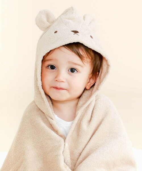 SLAP SLIP BABY（スラップスリップベビー）の「【お揃い】アニマルクマウサギペンギンモチーフお顔フードおくるみベビー（おくるみ・キッズ・ベージュ/ピンク/ブルー・FREE）」の4枚目の写真
