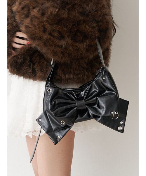 jouetie（ジュエティ）の「リボンベルトハンドバッグ（ショルダーバッグ・レディース・ピンク/ブラック/ボルドー・FREE）」の11枚目の写真