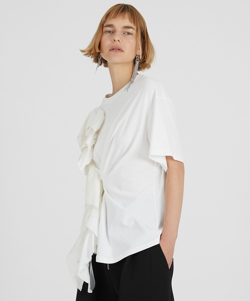 PRANK PROJECT（プランクプロジェクト）の「ローズラッフルTEE / Rose Ruffled T-Shirt（Tシャツ/カットソー・レディース・グレー/ホワイト/イエロー・FREE）」の10枚目の写真