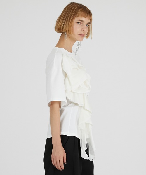 PRANK PROJECT（プランクプロジェクト）の「ローズラッフルTEE / Rose Ruffled T-Shirt（Tシャツ/カットソー・レディース・グレー/ホワイト/イエロー・FREE）」の12枚目の写真