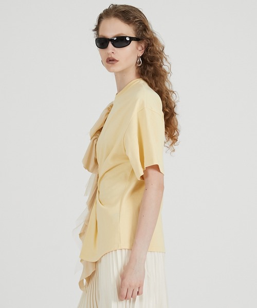 PRANK PROJECT（プランクプロジェクト）の「ローズラッフルTEE / Rose Ruffled T-Shirt（Tシャツ/カットソー・レディース・グレー/ホワイト/イエロー・FREE）」の14枚目の写真