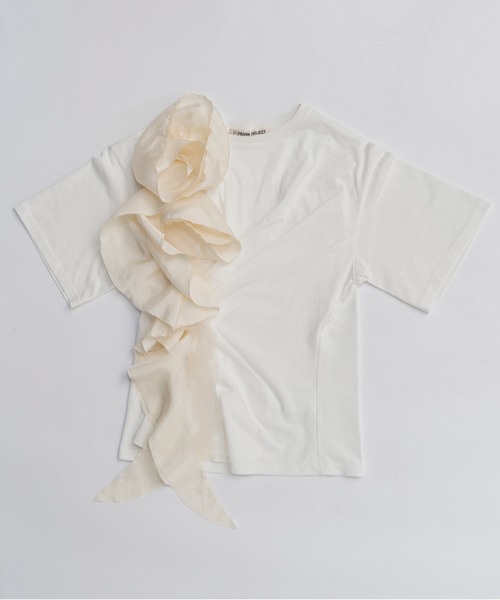 PRANK PROJECT（プランクプロジェクト）の「ローズラッフルTEE / Rose Ruffled T-Shirt（Tシャツ/カットソー・レディース・グレー/ホワイト/イエロー・FREE）」の18枚目の写真