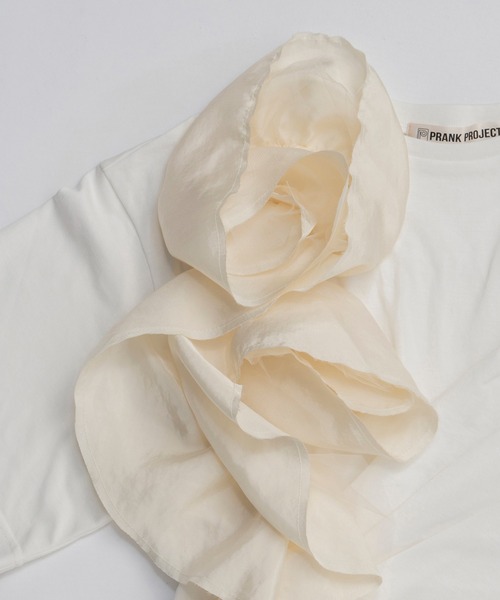 PRANK PROJECT（プランクプロジェクト）の「ローズラッフルTEE / Rose Ruffled T-Shirt（Tシャツ/カットソー・レディース・グレー/ホワイト/イエロー・FREE）」の20枚目の写真
