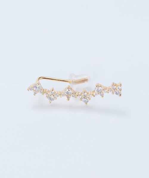 Phoebe（フィービィー）の「2wayビジューピアス&イヤリング(片耳)（ピアス（片耳用）・レディース・クリア/イエローゴールド・FREE）」の7枚目の写真