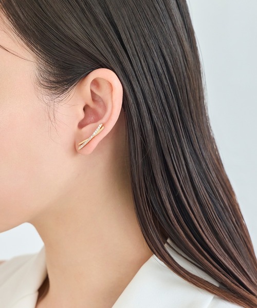 Phoebe（フィービィー）の「2wayビジューピアス&イヤリング(片耳)（ピアス（片耳用）・レディース・クリア/イエローゴールド・FREE）」の10枚目の写真