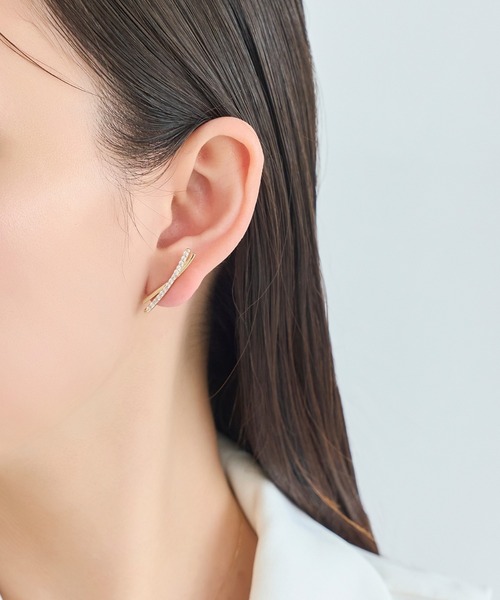 Phoebe（フィービィー）の「2wayビジューピアス&イヤリング(片耳)（ピアス（片耳用）・レディース・クリア/イエローゴールド・FREE）」の11枚目の写真