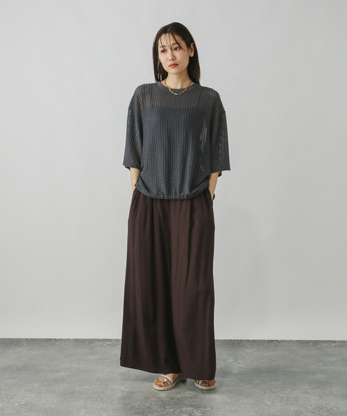 GLOBAL WORK（グローバルワーク）の「シアーラッセルドロストプルオーバー/577738（Tシャツ/カットソー・レディース・ブルー系その他3/チャコールグレー/オフホワイト・MEDIUM/LARGE）」の22枚目の写真