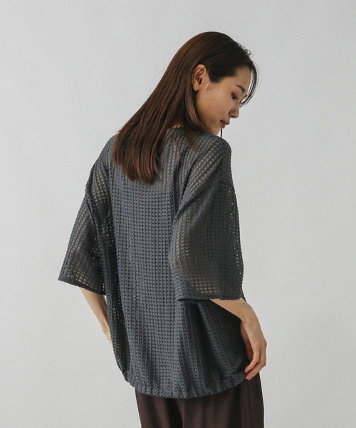 GLOBAL WORK（グローバルワーク）の「シアーラッセルドロストプルオーバー/577738（Tシャツ/カットソー・レディース・ブルー系その他3/チャコールグレー/オフホワイト・MEDIUM/LARGE）」の13枚目の写真