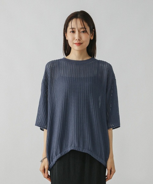 GLOBAL WORK（グローバルワーク）の「シアーラッセルドロストプルオーバー/577738（Tシャツ/カットソー・レディース・ブルー系その他3/チャコールグレー/オフホワイト・MEDIUM/LARGE）」の18枚目の写真