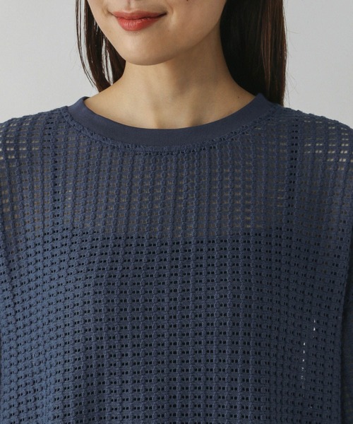 GLOBAL WORK（グローバルワーク）の「シアーラッセルドロストプルオーバー/577738（Tシャツ/カットソー・レディース・ブルー系その他3/チャコールグレー/オフホワイト・MEDIUM/LARGE）」の9枚目の写真