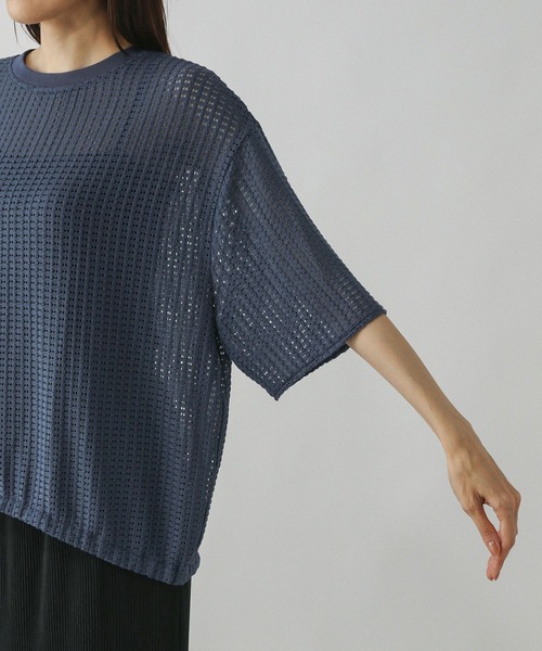 GLOBAL WORK（グローバルワーク）の「シアーラッセルドロストプルオーバー/577738（Tシャツ/カットソー・レディース・ブルー系その他3/チャコールグレー/オフホワイト・MEDIUM/LARGE）」の11枚目の写真