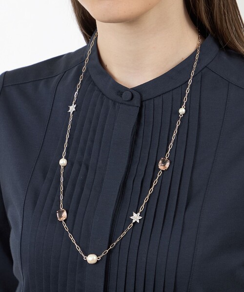 amaca(アマカ)の「ガラススターステーションネックレス(ネックレス・レディース・ゴールド・FREE)」の1枚目の写真