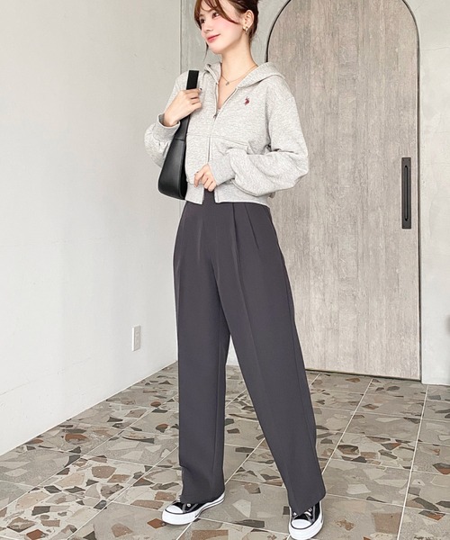 U.S. POLO ASSN.(ユーエスポロアッスン)の「U.S.POLO ASSN.ワンポイント刺繍ダブルジップショートパーカー(パーカー・レディース・杢グレー/ブラック/アイボリー/ネイビー・L/M)」の16枚目の写真