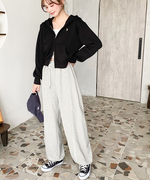 U.S. POLO ASSN.(ユーエスポロアッスン)の「U.S.POLO ASSN.ワンポイント刺繍ダブルジップショートパーカー(パーカー・レディース・杢グレー/ブラック/アイボリー/ネイビー・L/M)」の17枚目の写真