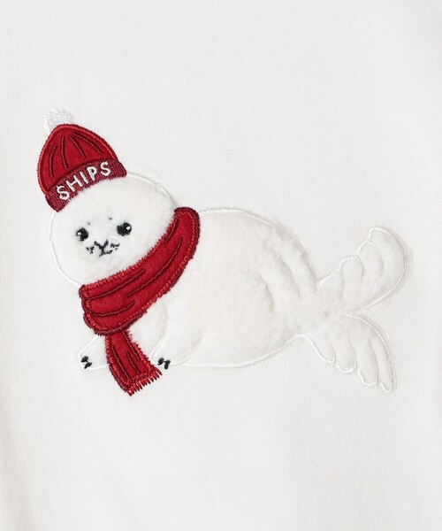 SHIPS(シップス)の「SHIPS KIDS:80~90cm / ベビー あざらし 長袖 Tシャツ(Tシャツ/カットソー・キッズ・ライトグリーン/オフホワイト・90/80)」の9枚目の写真