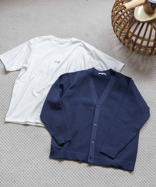 GLOBAL WORK(グローバルワーク)の「トクトク2SETカーディガン&プリントTシャツ/525965(カーディガン/ボレロ・メンズ・ブラック/アイボリー/グリーン/ブラウン/ネイビー・SMALL/MEDIUM/LARGE/X-LARGE)」の1枚目の写真