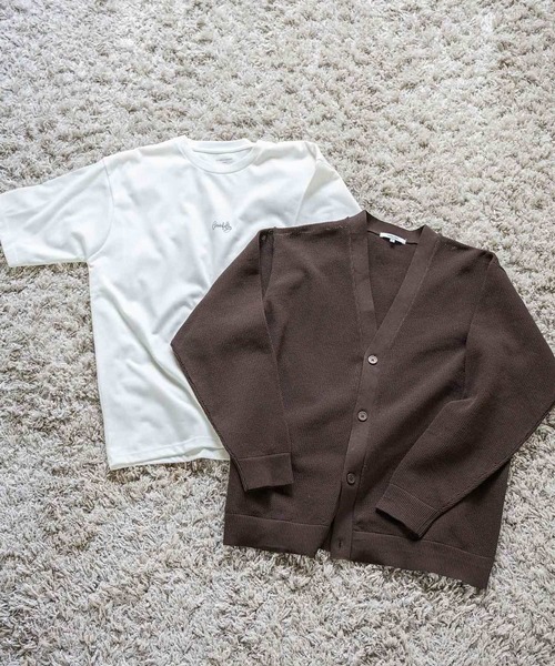 GLOBAL WORK(グローバルワーク)の「トクトク2SETカーディガン&プリントTシャツ/525965(カーディガン/ボレロ・メンズ・ブラック/アイボリー/グリーン/ブラウン/ネイビー・SMALL/MEDIUM/LARGE/X-LARGE)」の4枚目の写真