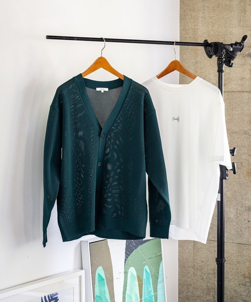 GLOBAL WORK(グローバルワーク)の「トクトク2SETカーディガン&プリントTシャツ/525965(カーディガン/ボレロ・メンズ・ブラック/アイボリー/グリーン/ブラウン/ネイビー・SMALL/MEDIUM/LARGE/X-LARGE)」の5枚目の写真