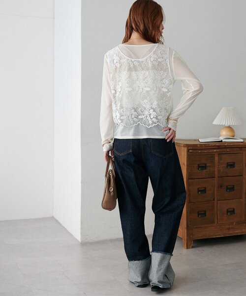 DISCOAT（ディスコート）の「レースベストロンTセット（アンサンブル・レディース・ブラック/アイボリー・FREE）」の11枚目の写真