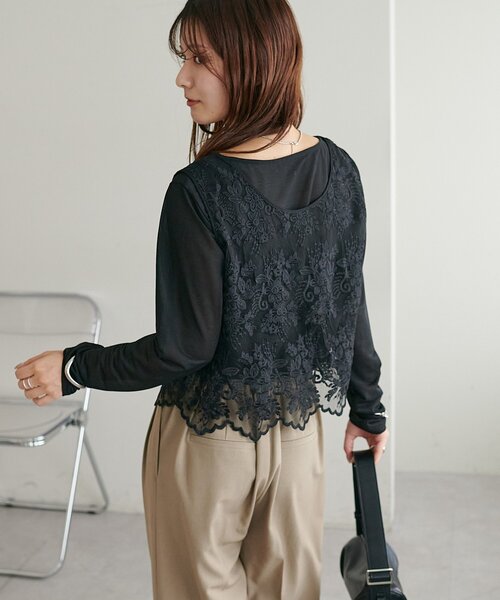 DISCOAT（ディスコート）の「レースベストロンTセット（アンサンブル・レディース・ブラック/アイボリー・FREE）」の22枚目の写真
