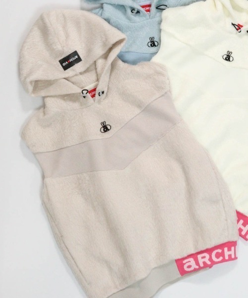 archivio（アルチビオ）の「<LADIES>フード付きシャギーベスト（ベスト・レディース・ライトブルー/ホワイト/ベージュ・L/M/S）」の3枚目の写真