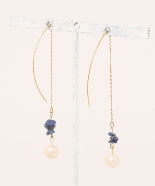 tone（トーン）の「【Astyle】ラピスラズリアメリカンピアス(MA)（ピアス（両耳用）・レディース・ゴールド・FREE）」の3枚目の写真