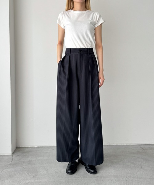 ハイウエストツータックバギースラックス（スラックス）｜CANAL JEAN