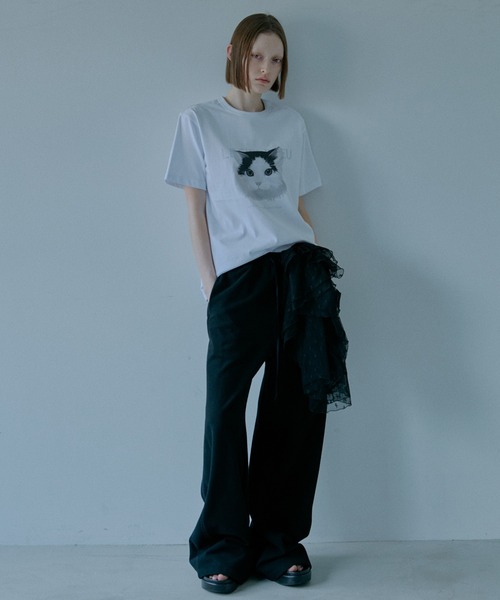 LE CIEL BLEU(ルシェルブルー)の「キャットリラックスTシャツ / Cat Relaxed T-Shirt(Tシャツ/カットソー・レディース・オフホワイト・36)」の1枚目の写真