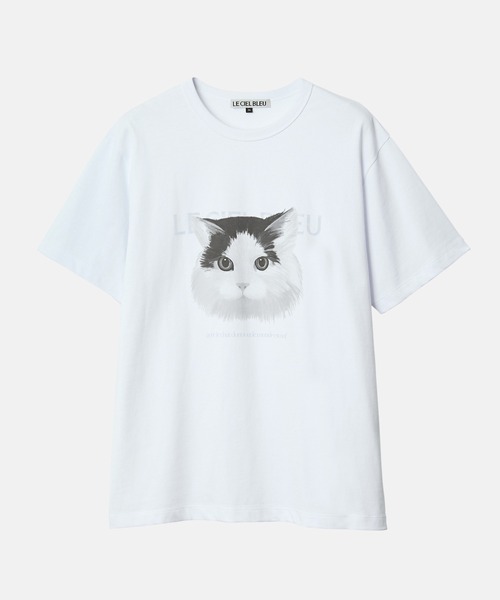 LE CIEL BLEU(ルシェルブルー)の「キャットリラックスTシャツ / Cat Relaxed T-Shirt(Tシャツ/カットソー・レディース・オフホワイト・36)」の9枚目の写真