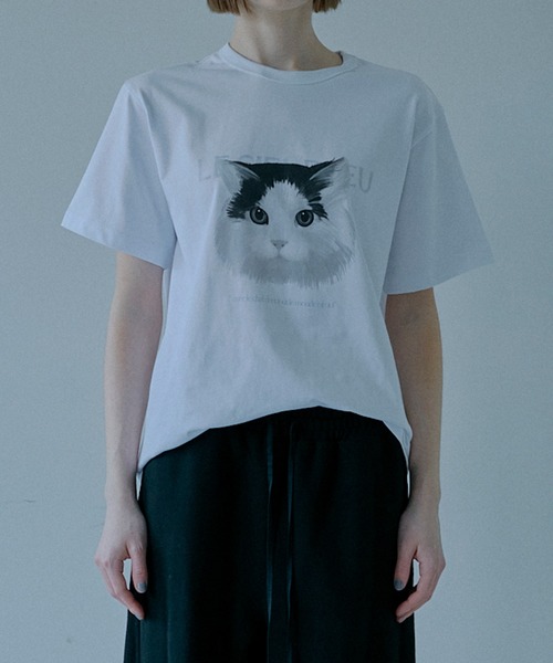 LE CIEL BLEU(ルシェルブルー)の「キャットリラックスTシャツ / Cat Relaxed T-Shirt(Tシャツ/カットソー・レディース・オフホワイト・36)」の7枚目の写真