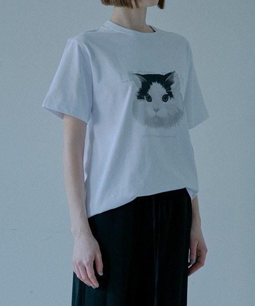 LE CIEL BLEU(ルシェルブルー)の「キャットリラックスTシャツ / Cat Relaxed T-Shirt(Tシャツ/カットソー・レディース・オフホワイト・36)」の6枚目の写真