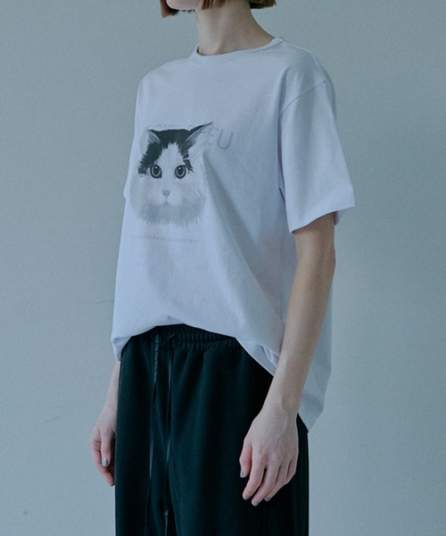 LE CIEL BLEU(ルシェルブルー)の「キャットリラックスTシャツ / Cat Relaxed T-Shirt(Tシャツ/カットソー・レディース・オフホワイト・36)」の5枚目の写真